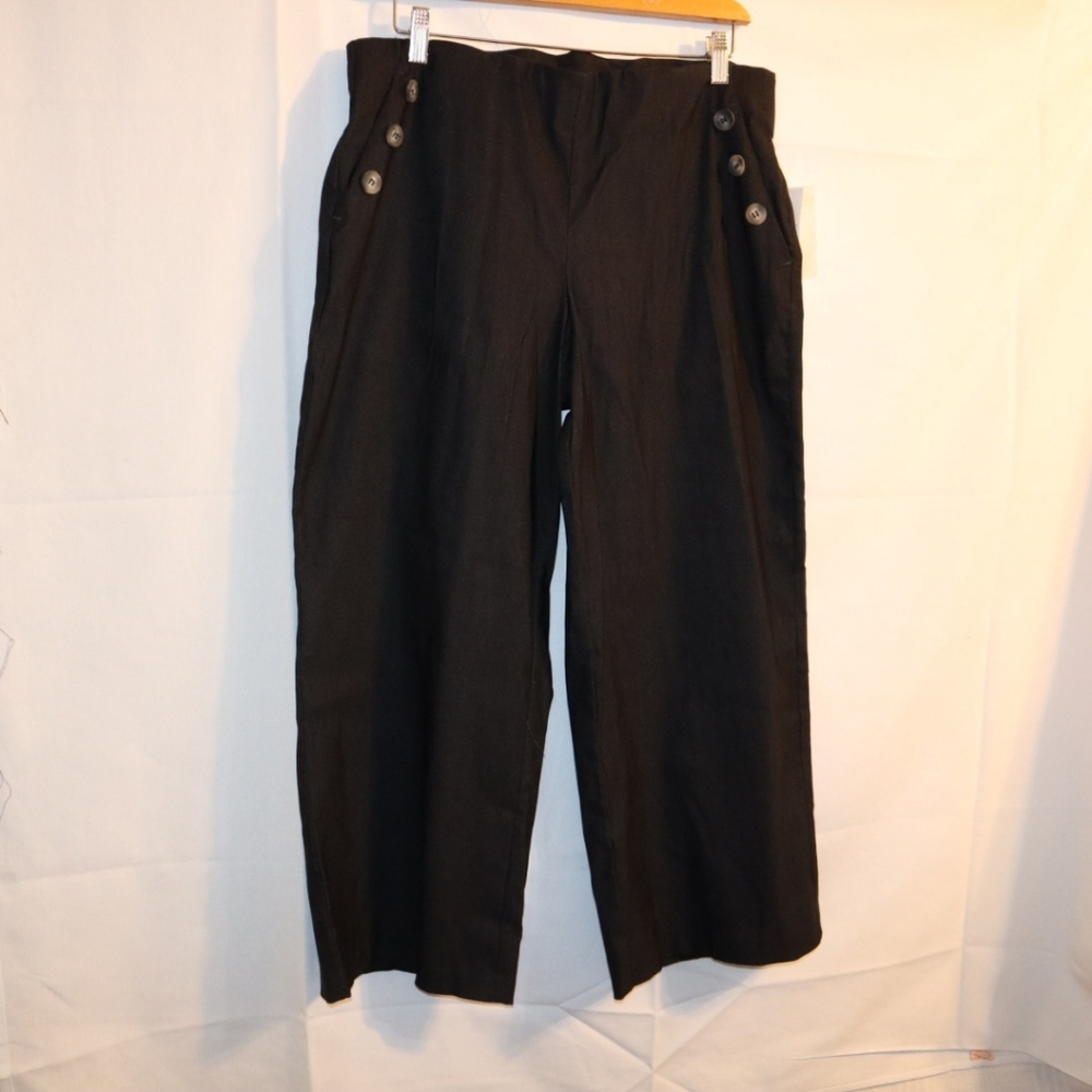NEW !! Tribal Sailor Crop Pants Black Size 12 Petite - Picture 3 of 12
